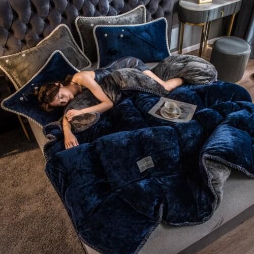 Home Textiles Flannel Quilt Cover Solid Color Duvet Cover Soft Warm Coral Fleece Blanket Thick Quilt cover Throw Mechanical Wash