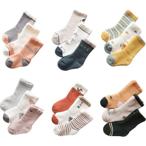 Toddler knee high socks girl boy newborn infant baby winter long cotton sock child kid Terry thick warm Cartoon fox high socking