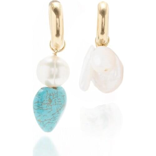 Handmade Stainless Steel Nature Pearl Drop Pendientes Earring For Women Unique Charming Gifts Party Wedding Trendy Accessories