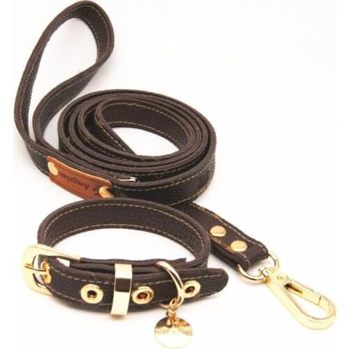 Classic Dog Leashes Set,Fashion Design Pet Collar With Leash For Chihuahua Teddy Pug Bulldog Puppy Accessories 2pcs