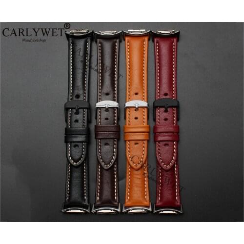 CARLYWET Leather VINTAGE Black Brown Blue Green Wrist Watch Band Strap Belt with Adapter Connector For Samsung Gear S2 R720