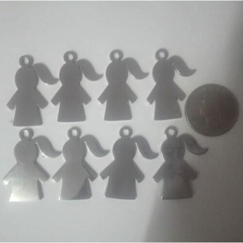 Lot 12pcs wholesale Jewelry Finding Stainless steel Polished baby Grils Pendant Charms DIY