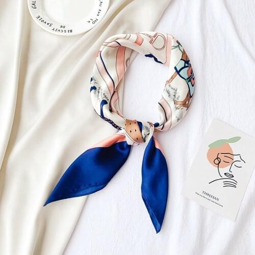 70cm Small Square Scarf Silk Scarf Female 2021 Summer Horse Print Scarf Professional Bib Scarf