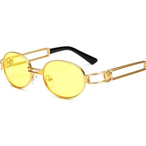 Metal Men Women Night vision Round Sunglasses Drive Yellow Lens Vintage Square Male Female Sun Glasses for men High quality
