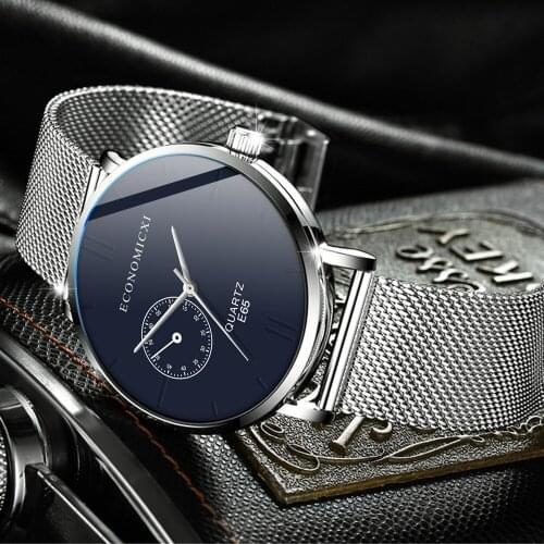 2020 Mens Fashion Ultra Thin Watches Simple Men Business Stainless Steel Mesh Strap Minimalist Quartz Watch Relogio Masculino