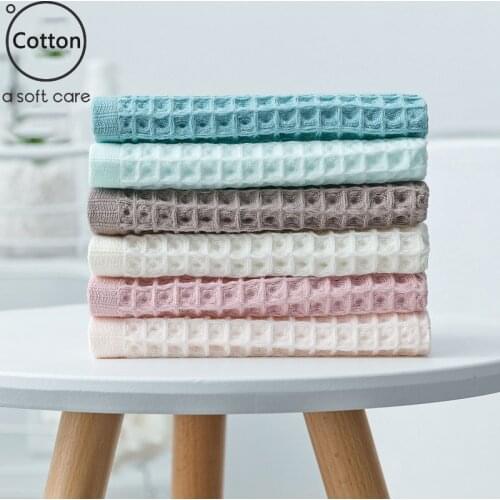 100% cotton towel bath towel plaid facial care magic bathroom sports waffle towel absorbs water and does not shed hair