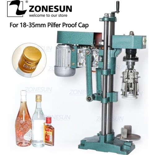 ZONESUN Semi Automatic Capping Machine Pilfer Proof Bottle Cap Making Juice Wine Water Liquid Bottles Glass Plastic Packing
