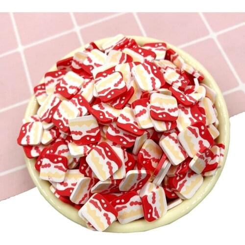100g Mini 10mm Pork Belly Slices Polymer Hot Clay Sprinkles for Crafts Making DIY Nail Art Decoration Crystal Mud Slime Filler