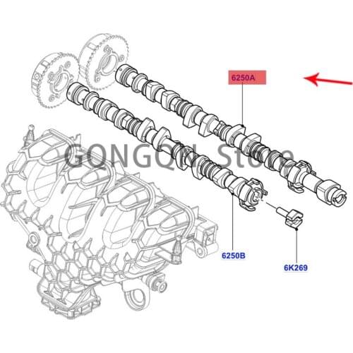 CAR exhaust camshaft 2006 -2021lan dro ve rfr eel and er 2ra nge rov ere voq ue Camshaft Exhaust Intake and exhaust timing camsh