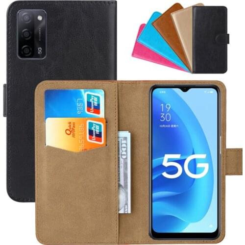 Luxury Wallet Case For OPPO A55 5G PU Leather Retro Flip Cover Magnetic Fashion Cases Strap