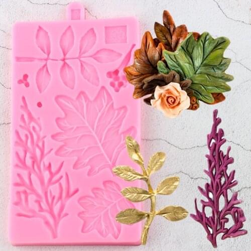 Flower Leaves Border Silicone Molds Seaweed Wedding Cake Decorating Tools Cupcake Topper Fondant Candy Chocolate Gumpaste Moulds