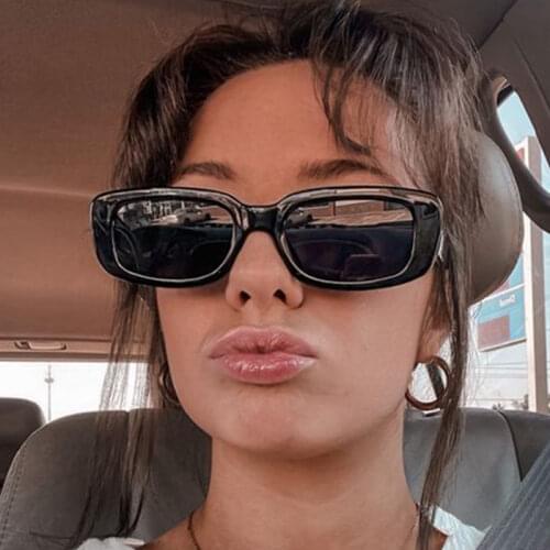 Retro Small Oval Rectangle Sunglasses Women Men Creative Beach Photography Candy Color Sun Glasses Unique Mini Square Glasses