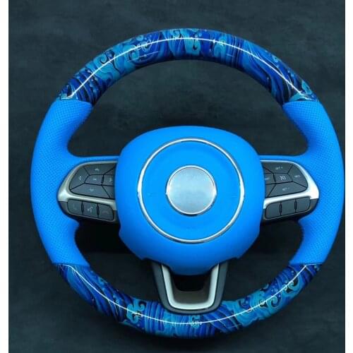 Cuatomized Real Carbon Fiber Sports Steering Wheel Alcantara Compatible for Jeep Commander 2017-2020 Grand Cherokee Compass