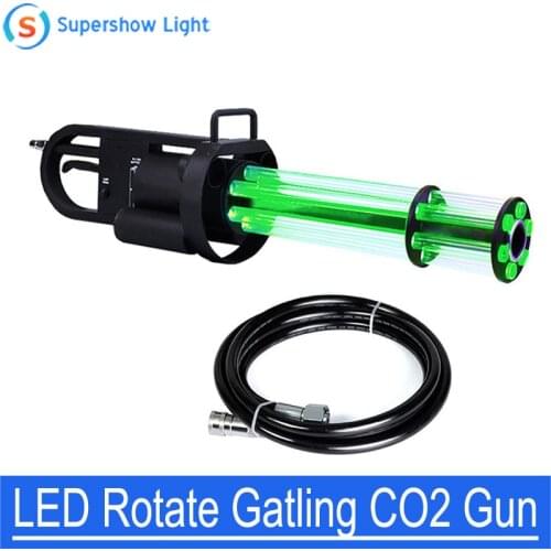 Nightclub Jet Machine Stage Effect Hold Hand DJ Fog Cannon Rotation Led Changing Rgb Color Spinning Led Co2 Gun