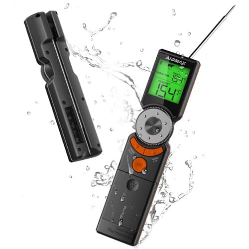 AidMax Mini6 Waterproof Digital Kitchen Food BBQ Thermometers Color Changing With Foldable Stainless Steel Probe Hot And Cold