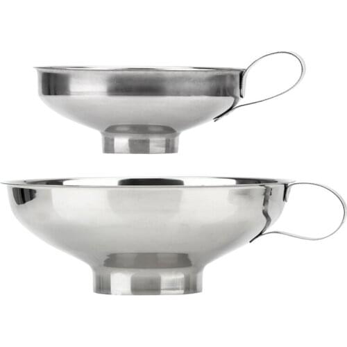Stainless Steel Funnel for Cans Wide Throat Liquid Metal Funnels For Water Oil Wine Spices Filter Kitchen Tools Accessories