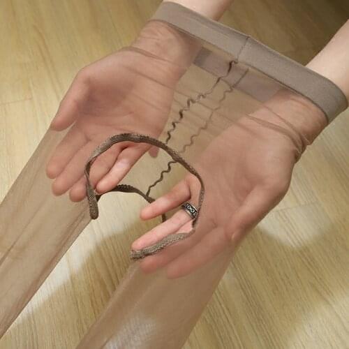 Womens Sexy Open Crotch Tights Smoothly Silk Stockings Ultra-thin Transparent Pantyhose High Waist Nylon Stockings Collants