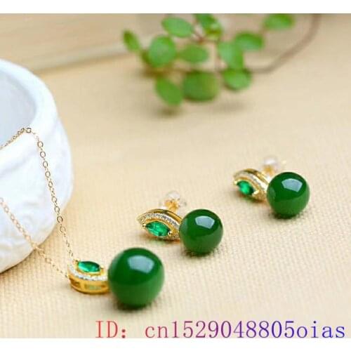 Green Jade Bead Ear Studs Crystal Women Amulet Gemstone Earrings Fashion Zircon Gifts Jewelry 925 Silver Natural Chalcedony