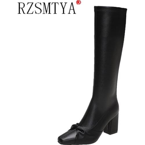 Winter 2021 New White Martin Boots Womens Mid Boot Autumn Toe Thick Heel Motorcycle Boots Ladies Horseshoe French Boots