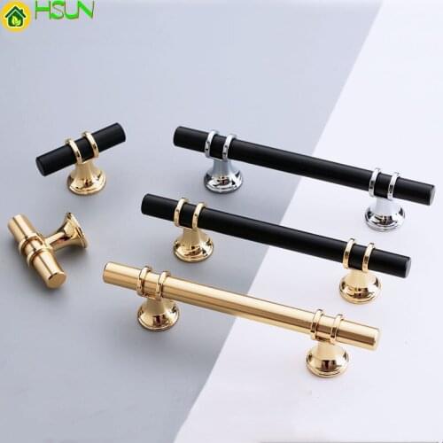 Gold Furniture Handle Cabinet Knob and Handle Drawer Knobs Cupboard Pulls Kitchen Handle Pull Black Handle for Furniture