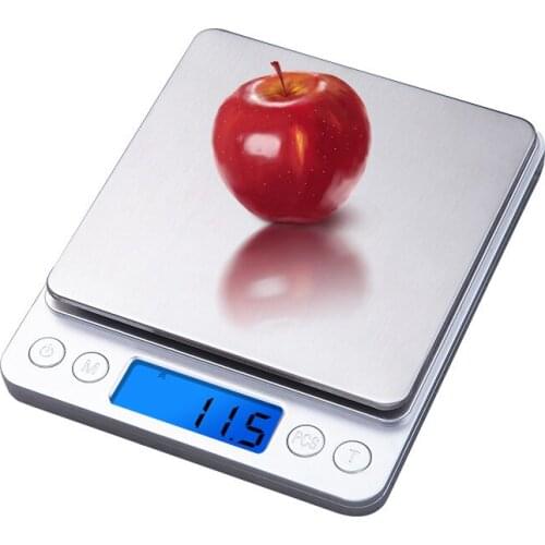 1/2/3kg/0.1g Stainless Steel Kitchen Scale LCD Jewelry Food Pocket Case Postal Weighing Scale Electronic Digital Balance Scales