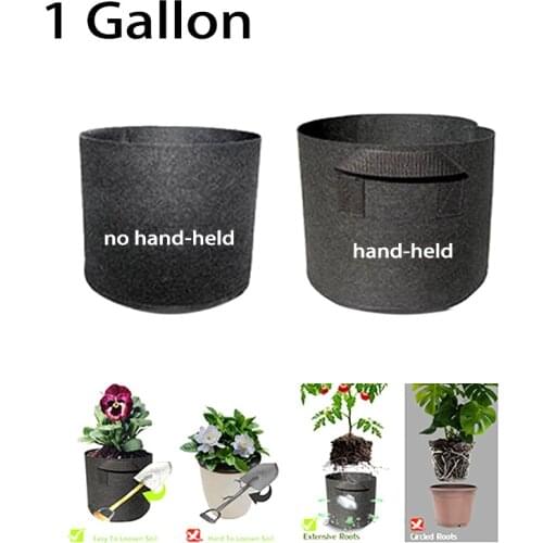 1 Gallon Plant Grow Bags Garden Tools Fabric Pot Jardim Home Gardening Flowers Plant Growing Grow 1/5pcs