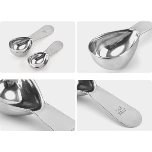1Pieces Stainless Steel Coffee Scoops Short Handle Tablespoon Measuring Spoons for Coffee Tea Sugar (Silver 15/30 ml)