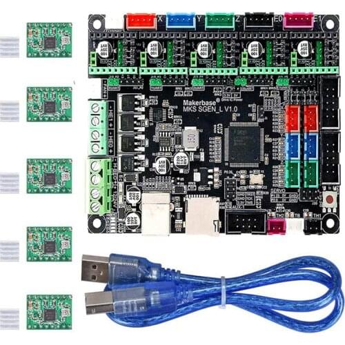 1pc MKS Gen L V1.0 3D Printer Integrated Mainboard Controller PCB Board Compatible Ramps1.4/Mega2560 R3 with A4988 Motor Driver