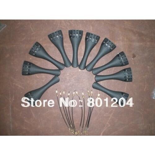 10 PCs Carbon Fiber Violin Tailpiece with 10 PCs Tail guts All 4/4