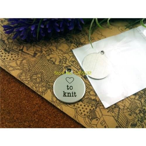 10pcs-stainless steel Charms " heart love to knit" DIY Charms Pendants for necklace/bracelet/keychain DIY jewelry