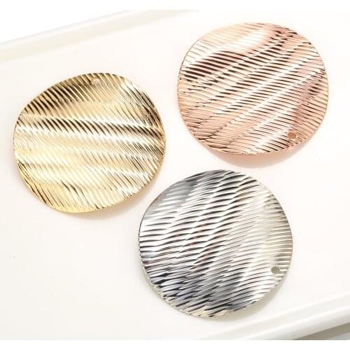 10pcs carved round charms wave slice disc DIY earring bracelet pendant handmake jewelry making accessories