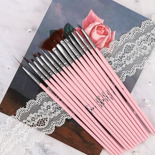 15 pieces/set r nail polish gel brush nail polish gradient brush nail polish used for gel nail oil painting