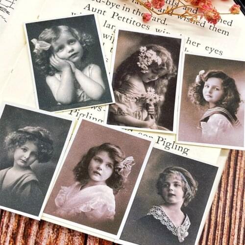 16pcs/bag Vintage children old photo stickers DIY scrapbooking journal junk album diary happy planner decoration stickers