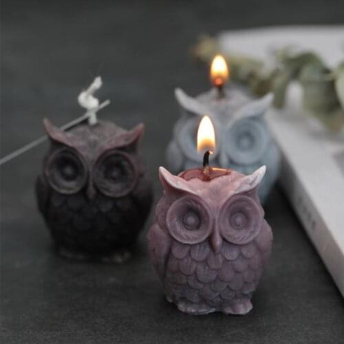 3D Owl Candle Mold Silicone Mold for Candle Making DIY Handmade Resin Molds for Plaster Wax Mould Owl Silicone Mold
