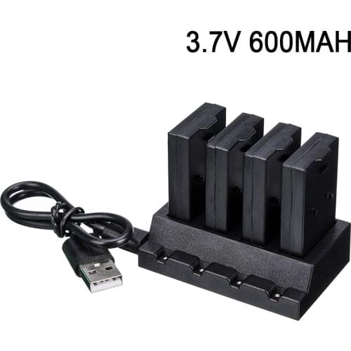 4pcs 3.7V 600mAh Rechargeable Battery with 4 Way Bateries Charger for Parrot Jumping Sumo Swing Mambo Rolling Spider Mini Drone
