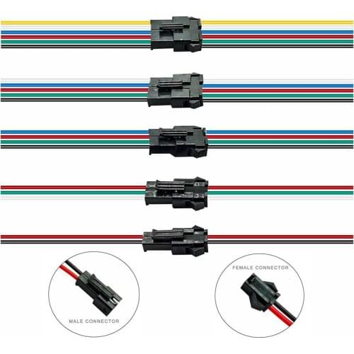 5/10pairs 2/3/4/5/6pin JST Connector 15cm Male And Female For WS2812 WS2815 5050 3528 Led Strip Light
