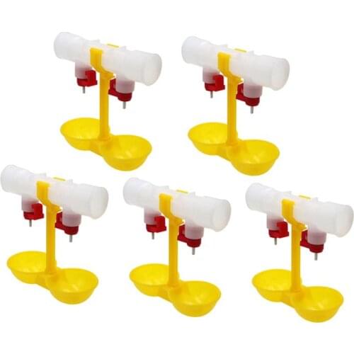 5pcs Chicken Water Feeding Bowl Double Hanging Cup Water Feeder Automatic Drinking Tool