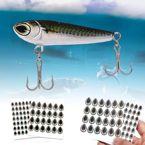 50% Discounts Hot! 70/72Pcs 3D Fishing Lure Eyes Luminous Realistic Self Adhesive Plastic Artificial Simulation Stickers Fish Lu
