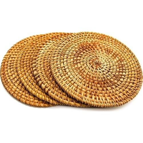 Promotion! for Hot Dishes-Woven Rattan Hot Pads for Dining Table,Kitchen Heat Resistant Straw Dish Coasters Placemats Pot Holder