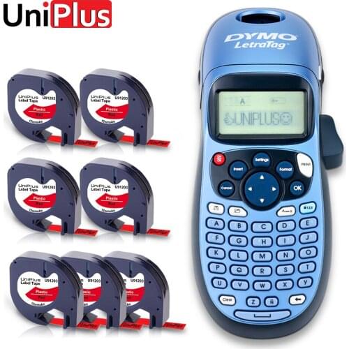 7PK Label Sticker fit Dymo Letratag Tape 12mm 91203 Red Ribbon Dymo LT100H Label Maker Portable Printer Dymo Labeling Machine