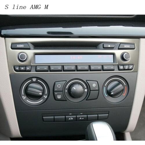 Car Styling For BMW E81 E82 E87 Center Console Audio Button Volume MENU Air Conditioning Knob Frame Interior Panel Cover Sticker