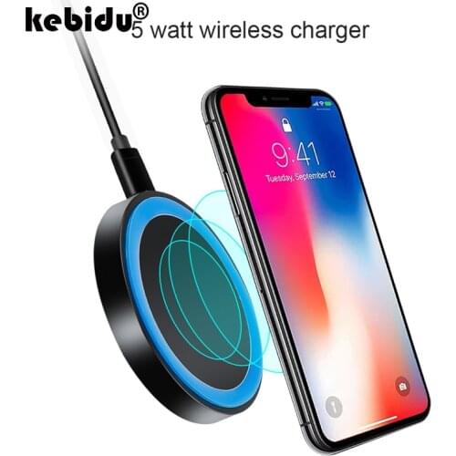 Kebidu Wireless Charging Pad 5W Portable For Samsung S8 S9 Fast Charging for iPhone Xs Max XR X 8 Plus QI Wireless Charger