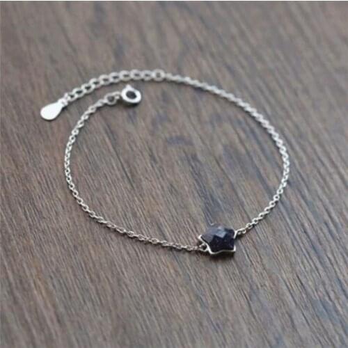 Season Gate 925 Sterling Silver Fashion Purple Gold Sand Star Five Pointed Adjustable Size Chain Bracelets for Women Girls SB058