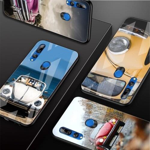 Retro beetle car Tempered Glass Phone Case For Huawei honor 8X 9 10i 20i 20Lite 20Pro 30 Pro Cover Shell