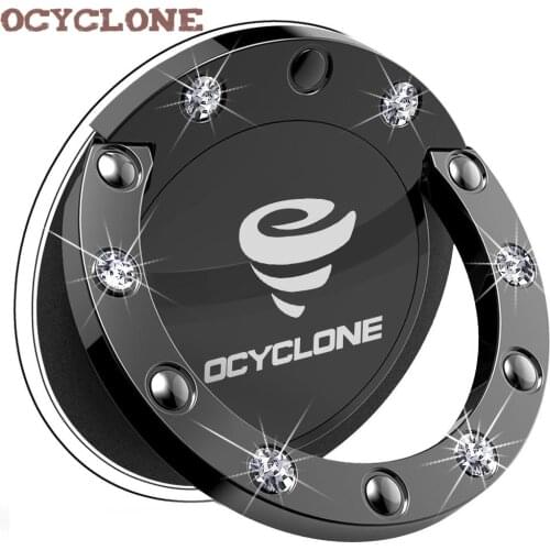 Black Handy Grip Luxury 360 Degree Metal Bling Bling Diamond Case Finger Ring Holder Kickstand Smartphone Mobile Phone Car Stand