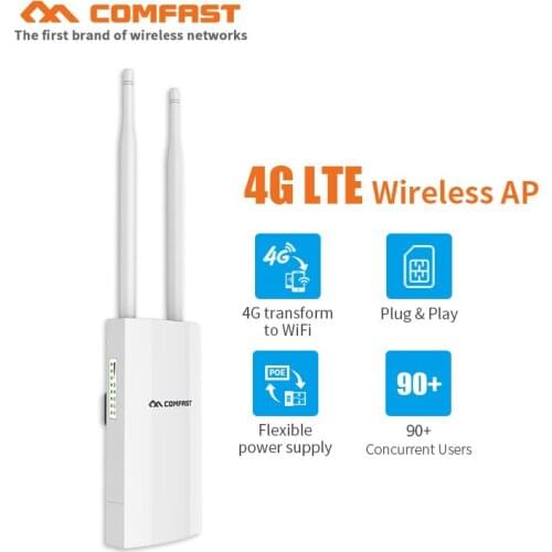 Comfast CF-E5 High power Outdoor 4G LTE Wireless AP Wifi Router plug and play 4G SIM card 2.4Ghz+4g Wireless Router dual antenna