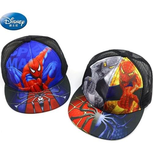 Disney Anime Spiderman Summer Mesh childrens Hat Cotton Baby Baseball Cap Kids Boy Girl Hip Hop Hat Cosplay Adjustable Caps