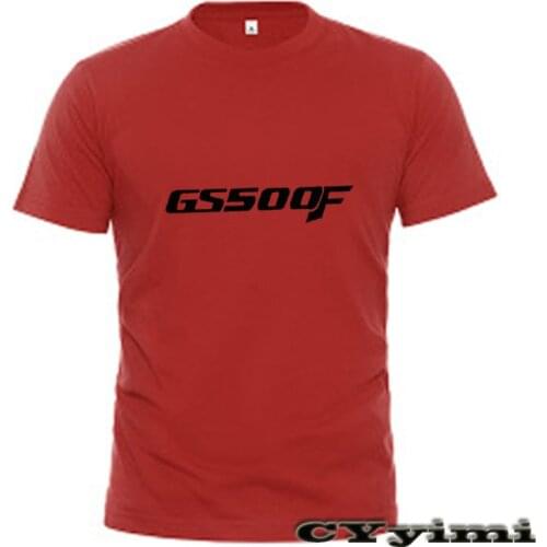 For SUZUKI GS500F T Shirt Men New LOGO T-shirt 100% Cotton Summer Short Sleeve Round Neck Tees Male