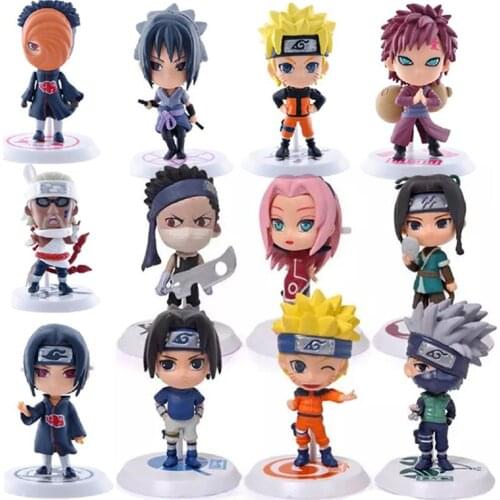 Naruto Figure Anime Action Uchiha Sasuke Statue Q Version Model 8cm Hatake Kakashi Itachi Figma Collectible Toys For Children