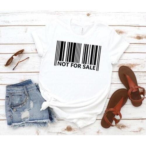 Top Female T-shirt Not for Sale Barcode Print Funny Oversize T Shirt Gift 90s Women Tshirt Cotton Casual Womens T-shirt